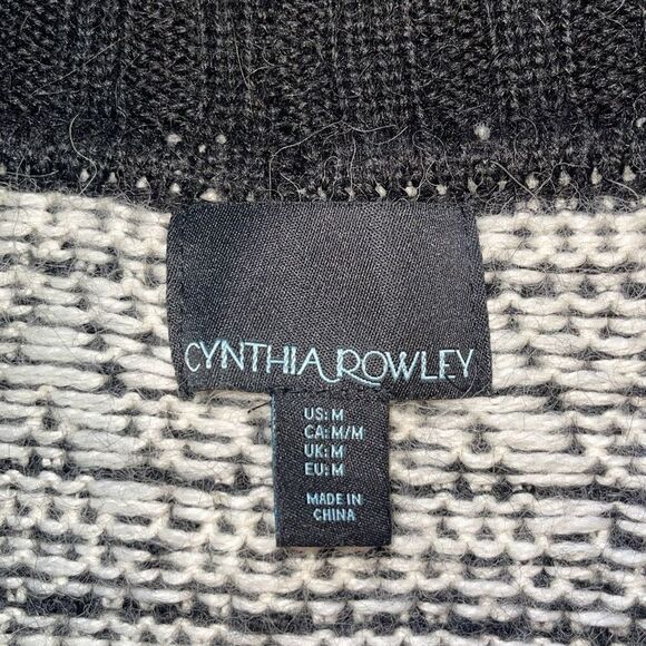 Cynthia Rowley Womens Wool Alpaca Blend Cardigan Sweater Black Medium - Picture 5 of 6